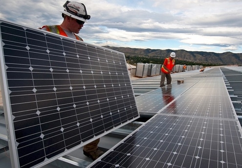 Solar panel installation