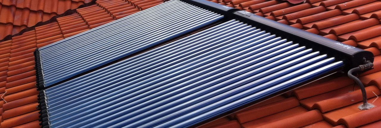 Solar hot water system installed on roof