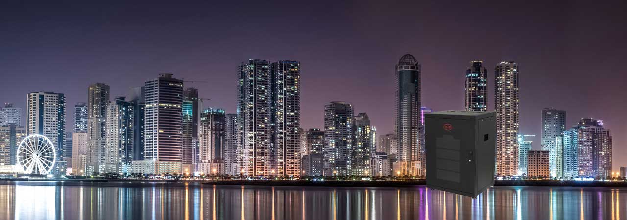 Distant view of tall building - BYD Lighting