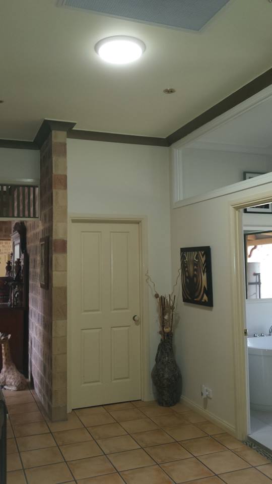 Solar LED skylight lightening the home