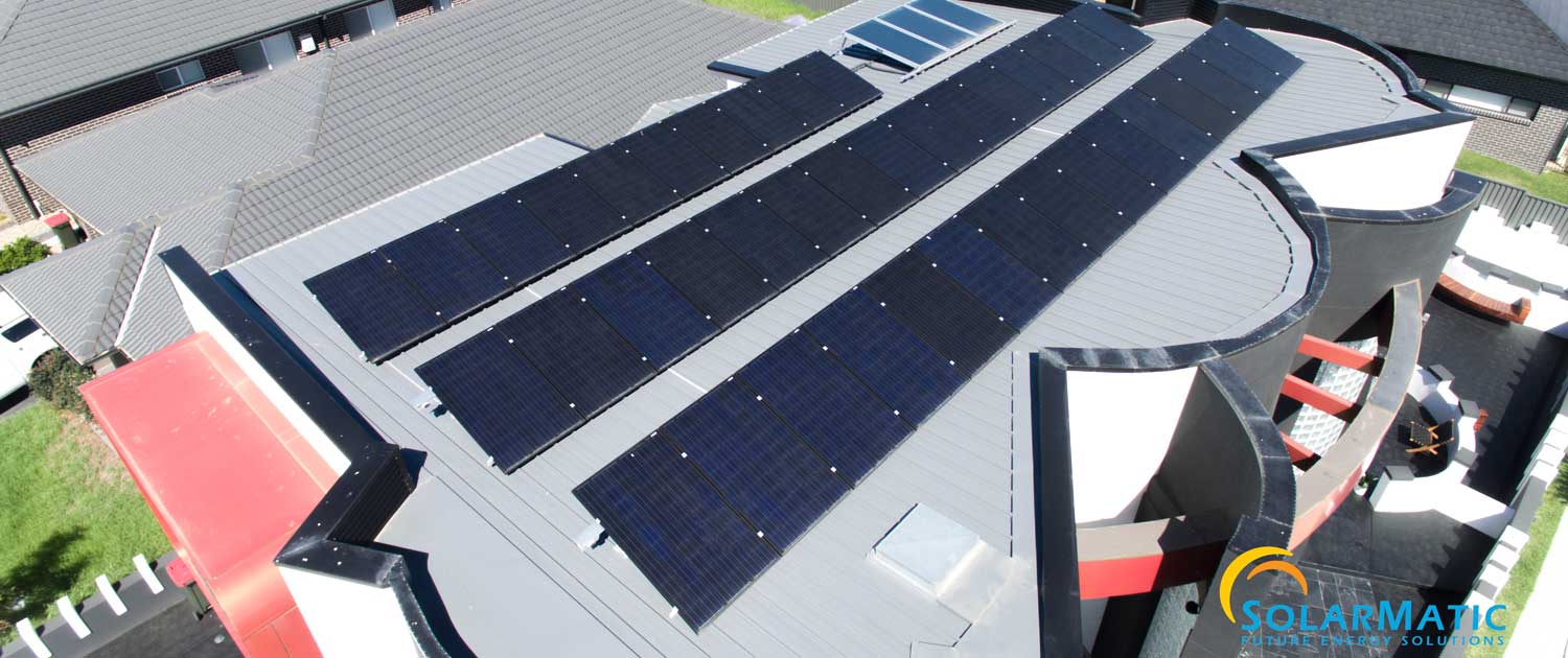 Solar installation on top of building Australia